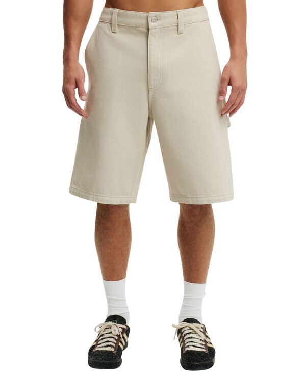 コットンオン メンズ ボトムス ハーフパンツ・ショーツ ショートパンツ COTTON Men's 9" Baggy Worker Shorts Beige ベージュ｜ReVida 店