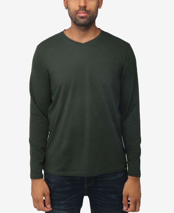 エックスレイ メンズ トップス Tシャツ Vネック XRAY Men's Long Sleeve V-Neck T-Shirt Hunter｜ReVida 店
