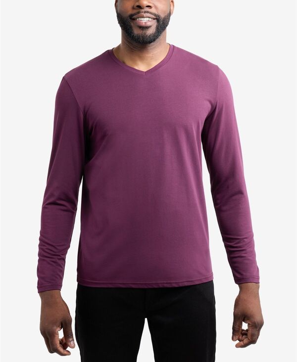 エックスレイ メンズ トップス Tシャツ Vネック XRAY Men's Long Sleeve V-Neck T-Shirt Plum プラム｜ReVida 店