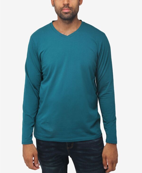エックスレイ メンズ トップス Tシャツ Vネック XRAY Men's Long Sleeve V-Neck T-Shirteal ティール｜ReVida 店