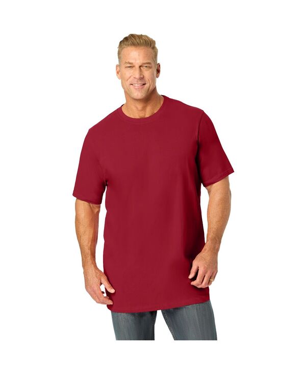 ボルダークリーク メンズ トップス Tシャツ クルーネック トール Boulder Creek Men's by KingSize Big & Tall Heavyweight Longer-Length Crewneck T-Shirt Currant|ReVida 店
