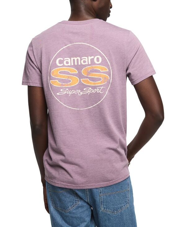 ラッキーブランド メンズ トップス Tシャツ ロゴ グラフィック Lucky Brand Men's Camaro Super Sport Logo Graphic T-Shirt Black Plum ブラック｜ReVida 店