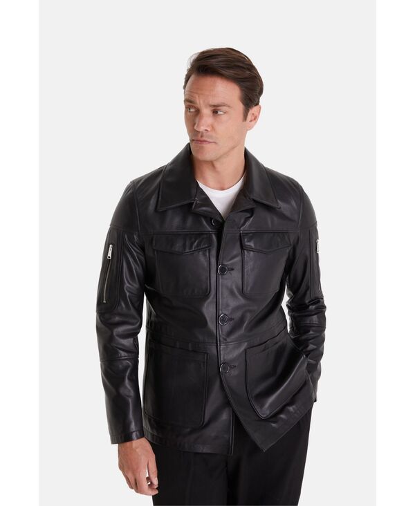 ファーニック UK メンズ アウター ジャケット・ブルゾン レザー Furniq UK Men's Genuine Leather Jacket Black ブラック｜ReVida 店