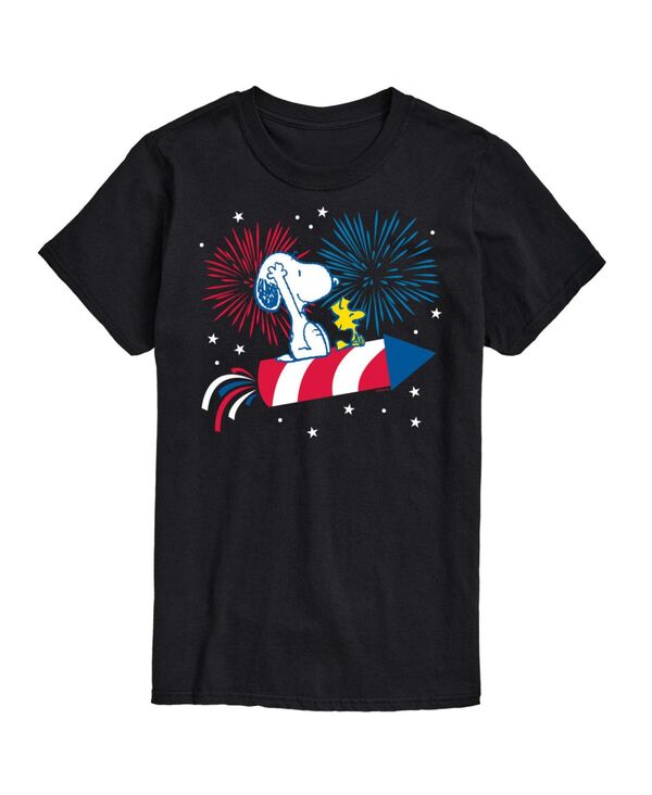 エアウェーブス メンズ トップス Tシャツ AIRWAVES Hybrid Apparel Peanuts Fireworks Menshort Sleeve Tee Black ブラック｜ReVida 店
