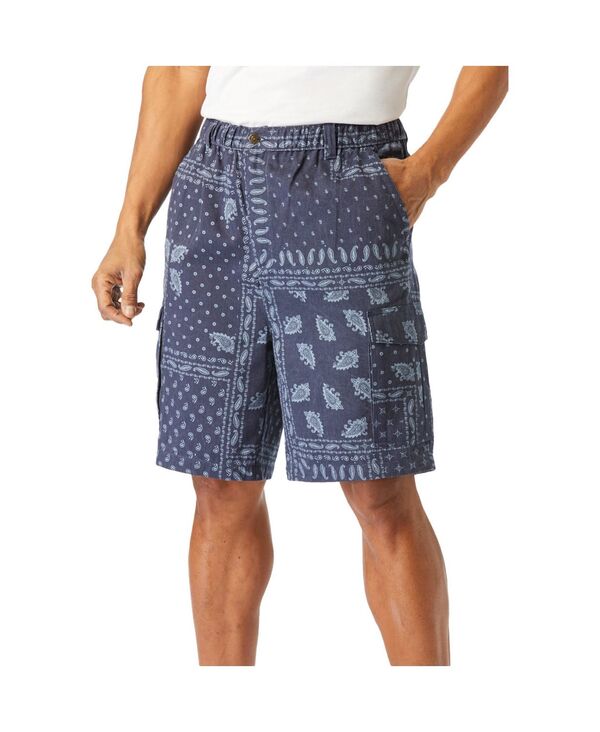 ボルダークリーク メンズ ボトムス ハーフパンツ・ショーツ トール ショートパンツ Boulder Creek Tall by KingSize Renegade 9" Full Elastic Waist Cargo Shorts Navy bandana ネイビー｜ReVida 店