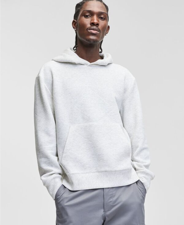モードオブワン メンズ アウター パーカー・スウェット キルティング コットン 長袖 Mode of One Men's Long-Sleeve Relaxed Quilted Cotton Hoodie Gray Heather グレー｜ReVida 店 8,736円