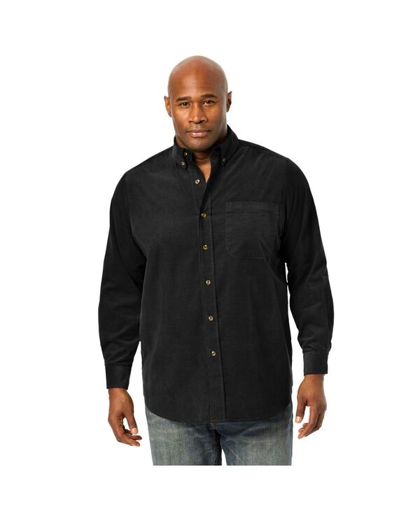 キングサイズ メンズ トップス シャツ コーデュロイ トール KingSize Men's Big & Tall Fine Wale Corduroy Shirt Black ブラック｜ReVida 店
