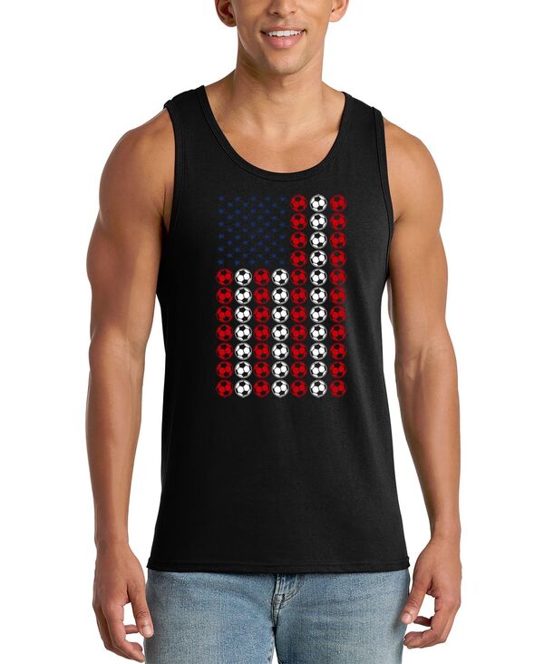 エルエーポップアート メンズ トップス タンクトップ グラフィック LA Pop Art Men'soccer Ball American Flagraphic Tank Top Black ブラック｜ReVida 店