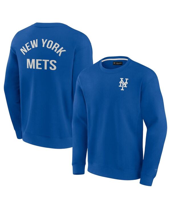 ファナティクス シグネチャー メンズ アウター パーカー・スウェット シャツ Fanaticsignature Men's and Women's Royal New York Metsuper Soft Pullover Crew Sweatshirt Royal｜ReVida 店