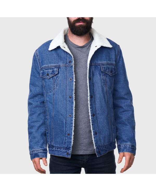 アルパインスイス メンズ アウター コート デニム ジャケット Alpine Swiss Men'sherpa Linedenim Jacket Classic Button Up Jean Trucker Coat Denim デニム｜ReVida 店 19,225円