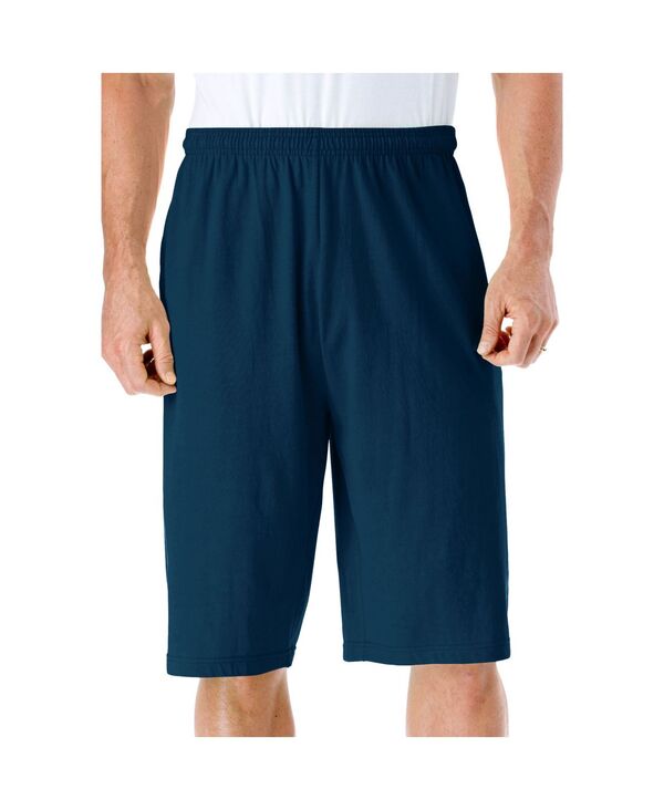 キングサイズ メンズ ボトムス ハーフパンツ・ショーツ トール ショートパンツ ジャージー KingSize Big & Tallightweight Longer Length Jersey Shorts 3-Pack Navy ネイビー｜ReVida 店