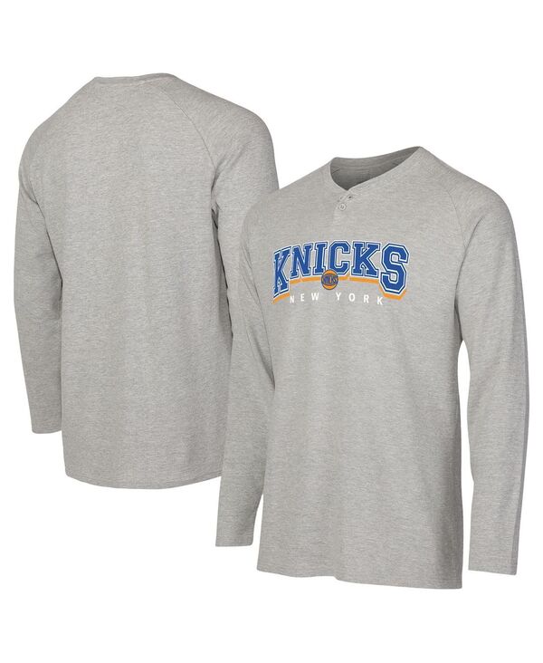 コンセプツ スポーツ メンズ トップス Tシャツ ニット Conceptsport Men's Gray New Yorknicks Hawthorn Thermal Knit Long Sleeve Henley T-Shirt Gray グレー｜ReVida 店 9,840円