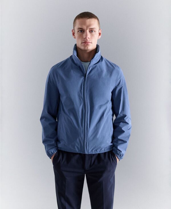 マンゴ メンズ アウター ジャケット・ブルゾン MANGO Men's Technical Waterproof Jacket Vibrant blue ブルー｜ReVida 店