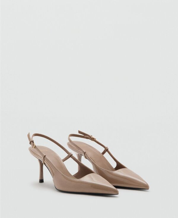マンゴ レディース シューズ パンプス ヒール MANGO Women's Patent Heeled Shoes Nude|ReVida 店