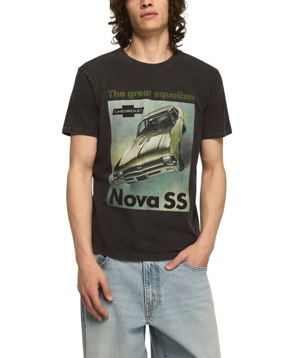 ラッキーブランド メンズ トップス Tシャツ グラフィック Lucky Brand Men's Cheverlot Nova Graphic T-Shirt Jet Black ブラック|ReVida 店
