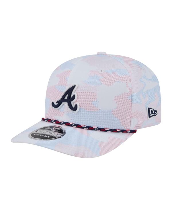 ニューエラ メンズ アクセサリー 帽子 New Era Men's White Atlanta Braves Camo Rope 9SEVENTY Adjustable Hat White ホワイト｜ReVida 店