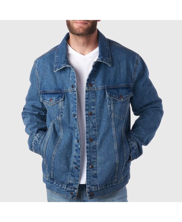 アルパインスイス メンズ アウター ジャケット・ブルゾン コート デニム Alpine Swiss Derek Mens Classic Denim Jacket Casual Button Up Jean Trucker Coat Denim デニム｜ReVida 店