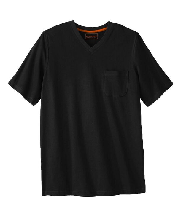 ボルダークリーク メンズ トップス Tシャツ Vネック トール Boulder Creek Big & Tall by KingSize Heavyweight Pocket V-Neck Tee Black ブラック|ReVida 店