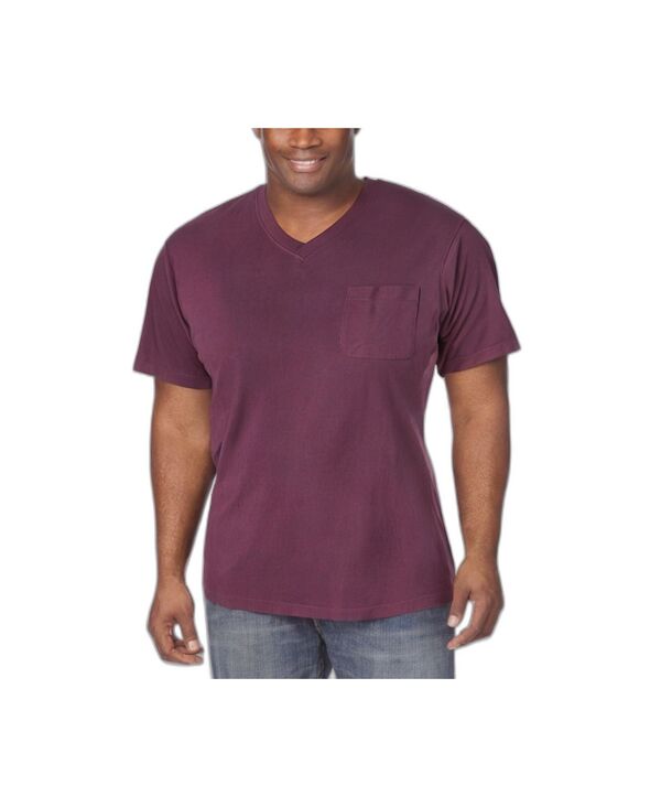 ボルダークリーク メンズ トップス Tシャツ Vネック トール Boulder Creek Big & Tall by KingSize Heavyweight Pocket V-Neck Tee Dee purple パープル｜ReVida 店 8,626円