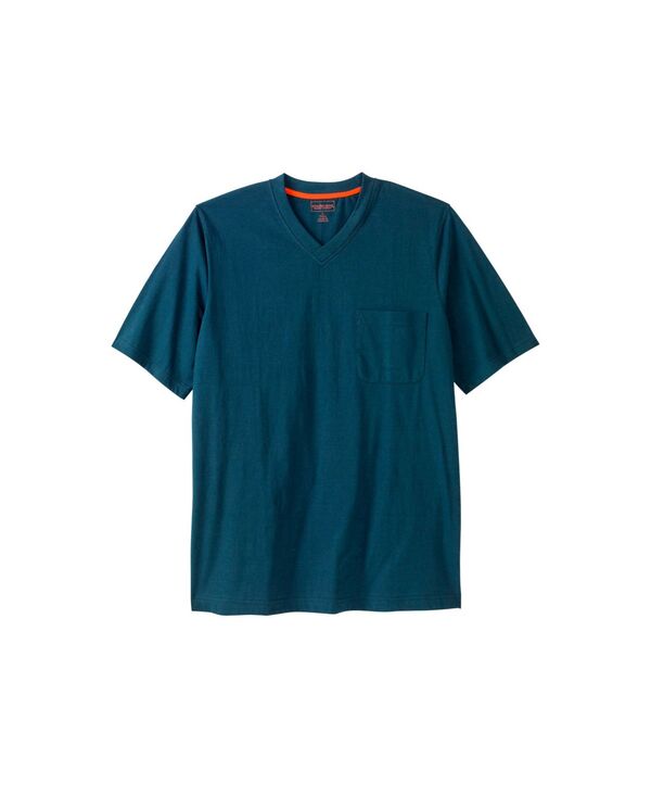 ボルダークリーク メンズ トップス Tシャツ Vネック トール Boulder Creek Big & Tall by KingSize Heavyweight Pocket V-Neck Tee Midnighteal ティール|ReVida 店