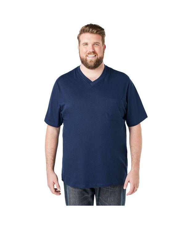 ボルダークリーク メンズ トップス Tシャツ Vネック トール Boulder Creek Big & Tall by KingSize Heavyweight Pocket V-Neck Tee Navy ネイビー｜ReVida 店