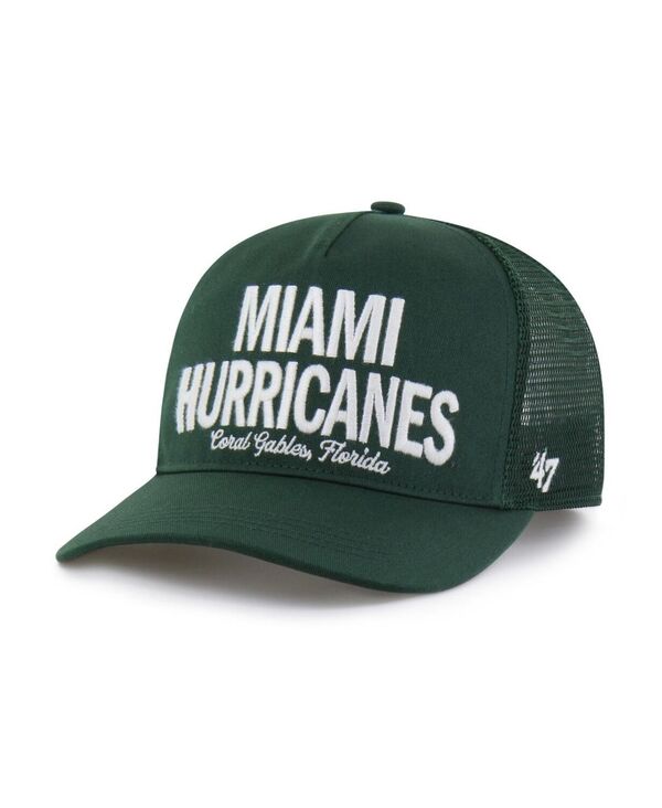 47 ブランド メンズ アクセサリー 帽子 '47 Brand Men's Green Miami Hurricanes Contemporary Hitch Trucker Adjustable Hat Green グリーン|ReVida 店