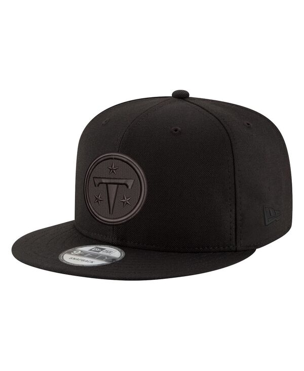 ニューエラ メンズ アクセサリー 帽子 New Era Men's Black Tennessee Titans Black on Black 9FIFTY Snapback Hat Black ブラック｜ReVida 店
