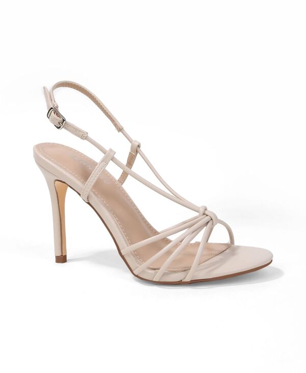 バーネス レディース シューズ サンダル ヒール BERNESS Women's Kataleya Knotted Strappy Stiletto Heeled Sandals Beige ベージュ｜ReVida 店