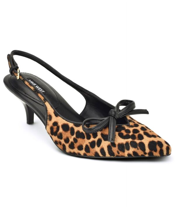 ナインウェスト レディース シューズ パンプス ヒール Nine West Women's Lyrical Bow Kitten Heel Pumps Leopard Calf Hair アニマル|ReVida 店