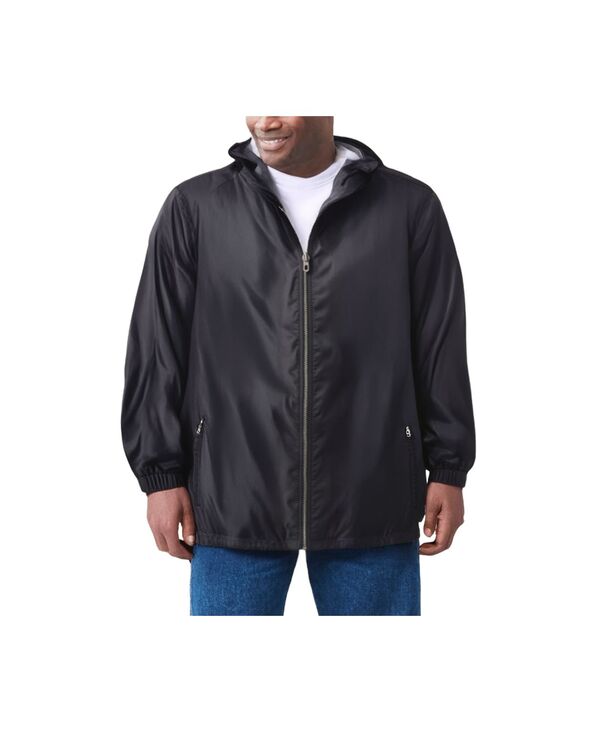 キングサイズ メンズ アウター ジャケット・ブルゾン トール ジャージー KingSize Big & Tall Jersey-Lined Windbreaker Black ブラック｜ReVida 店
