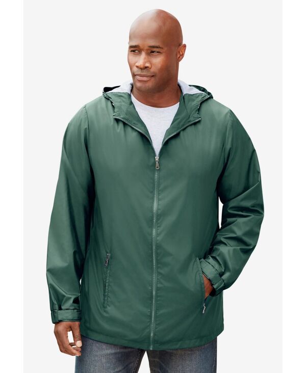 キングサイズ メンズ アウター ジャケット・ブルゾン トール ジャージー KingSize Big & Tall Jersey-Lined Windbreaker Hunter｜ReVida 店