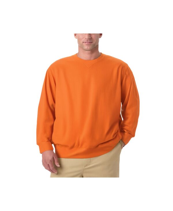 キングサイズ メンズ アウター パーカー・スウェット クルーネック トール シャツ フリース KingSize Big & Tall Ultra-Comfort Fleece Crewneck Sweatshirt Bright orange オレンジ|ReVida 店