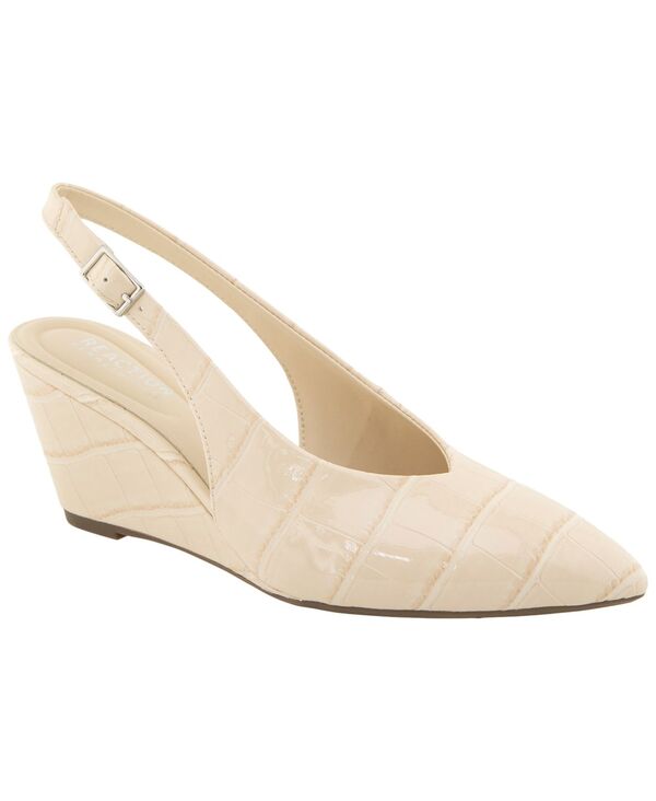 ケネスコール レディース シューズ パンプス Kenneth Cole Reaction Women's Enzo Slingback Wedge Pumps Wood Ash Croco アッシュ｜ReVida 店
