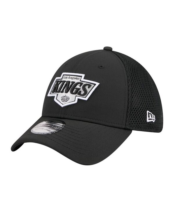 ニューエラ メンズ アクセサリー 帽子 ロゴ New Era Men's Black Los Angeles Kings Logo 39THIRTY Flex Hat Black ブラック|ReVida 店