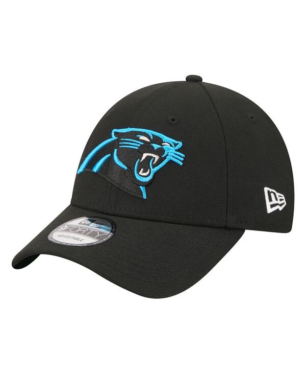 ニューエラ メンズ アクセサリー 帽子 New Era Men's Black Carolina Panthers Core Team 9FORTY Adjustable Hat Black ブラック｜ReVida 店