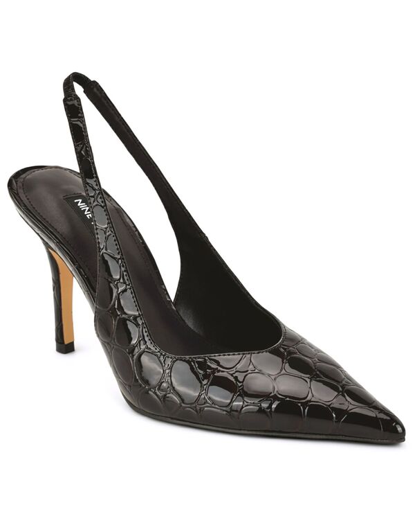 ナインウェスト レディース シューズ パンプス Nine West Women's Gerts Pointed Toe Slingback Dress Pumps Dark Brown Croco Patent ブラウン|ReVida 店
