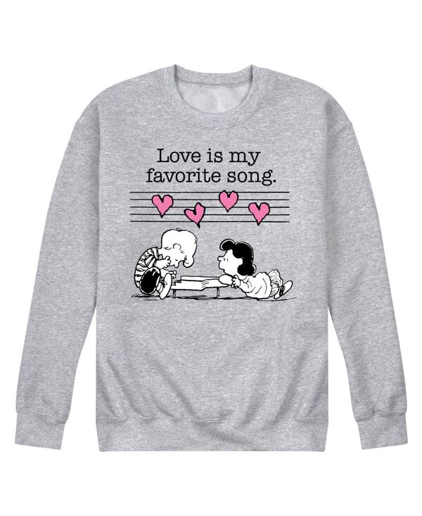 エアウェーブス メンズ アウター パーカー・スウェット シャツ フリース AIRWAVES Men's Peanuts Love is Favorite Song Fleece Sweatshirt Gray グレー｜ReVida 店