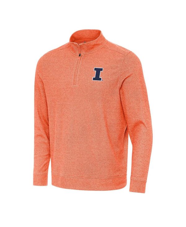 アンティグア メンズ アウター パーカー・スウェット シャツ Antigua Men's Heather Orange Illinois Fighting Illini Subtle Quarter-Zip Sweatshirt Heather Orange ヘザー|ReVida 店