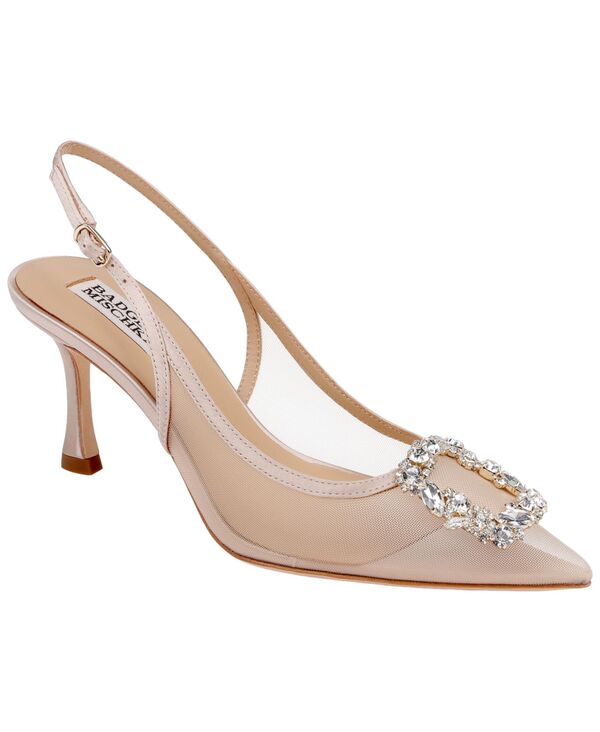 バッジェリーミシュカ レディース シューズ パンプス Badgley Mischka Women's Yuta Evening Pointed Toe Pumps Nude Satin|ReVida 店