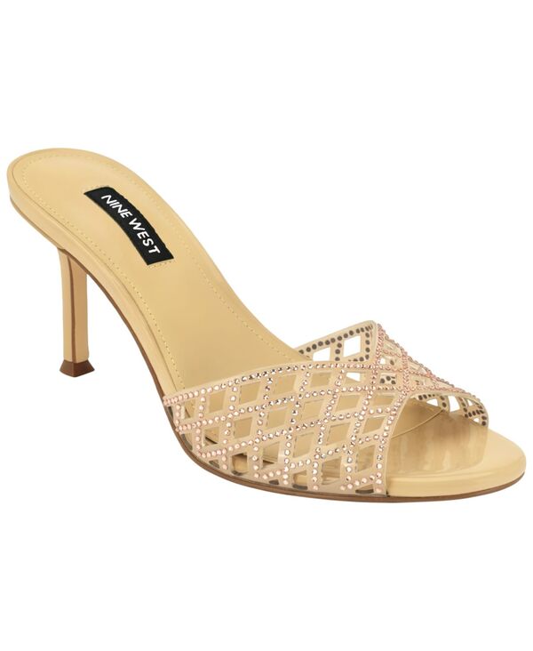 ナインウェスト レディース シューズ スリッポン・ローファー サンダル Nine West Women's Mazzy Embellished Slip-On Dressandals Natural Rhinestone｜ReVida 店 29,980円