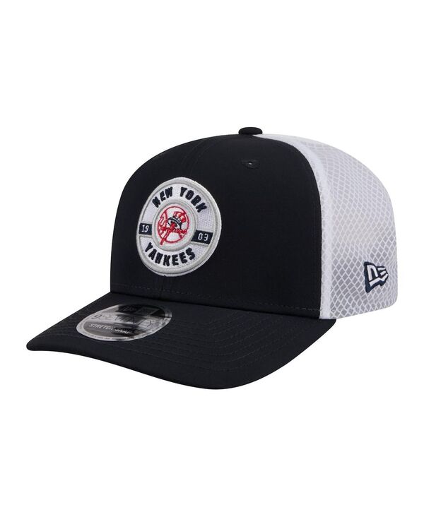 ニューエラ メンズ アクセサリー 帽子 New Era Men's Navy New York Yankees Active 9SEVENTY Adjustable Trucker Hat Navy ネイビー｜ReVida 店
