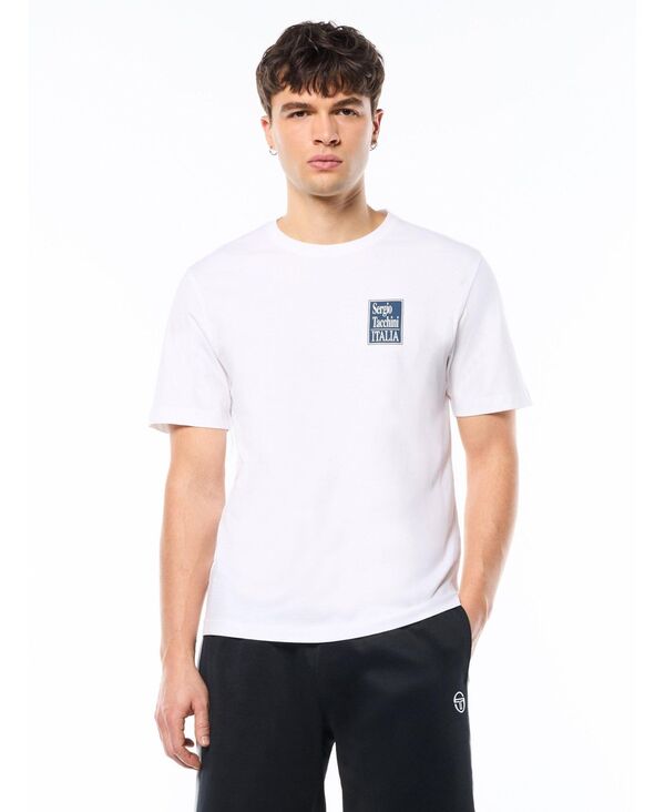 セルジオタッキーニ メンズ トップス Tシャツ Sergio Tacchini Men\'s Italia T-Shirt Brilliant white ホワイト|ReVida 店