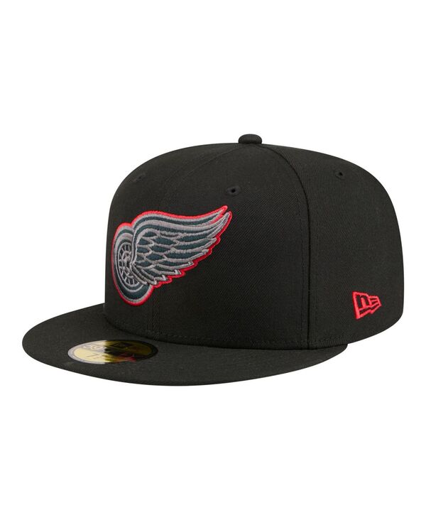 ニューエラ メンズ アクセサリー 帽子 New Era Men's Black Detroit Red Wings Color Pop 59FIFTY Fitted Hat Black ブラック｜ReVida 店