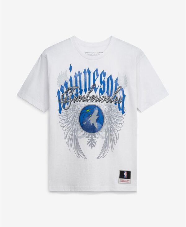ミッチェル&ネス メンズ トップス Tシャツ Mitchell & Ness Men's White Minnesota Timberwolves Old English Classic T-Shirt White ホワイト｜ReVida 店