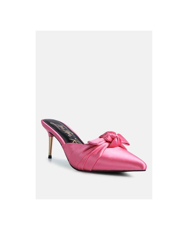 ロンドンラグ レディース シューズ サンダル サテン London Rag Women's Queenie Satin Stiletto Mule Pink ピンク|ReVida 店