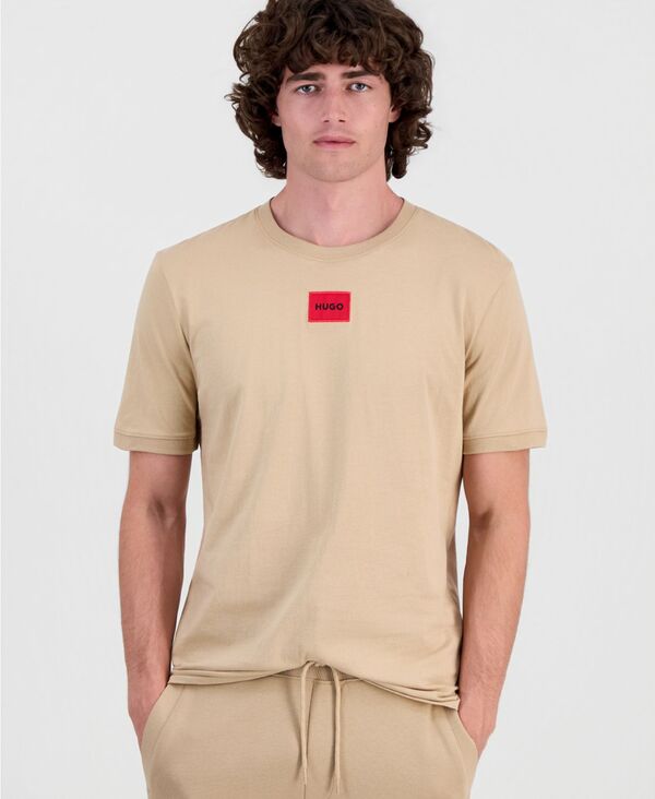 ヒューゴボス メンズ トップス Tシャツ ロゴ Hugo Boss HUGO by Men's Diragolino Logo T-Shirt MED BEIGE ベージュ｜ReVida 店
