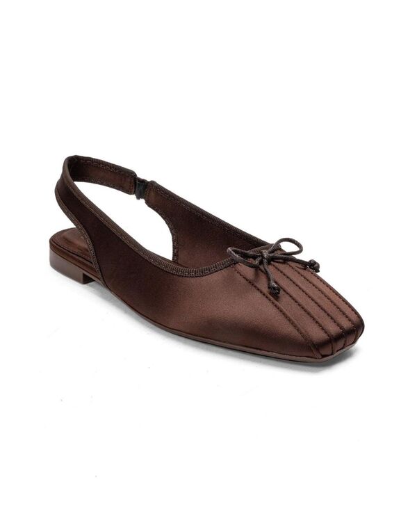 プロローグシューズ レディース パンプス Prologue Shoes Women's Zelvia Bow Slingback Ballet Flat Brown ブラウン|ReVida 店
