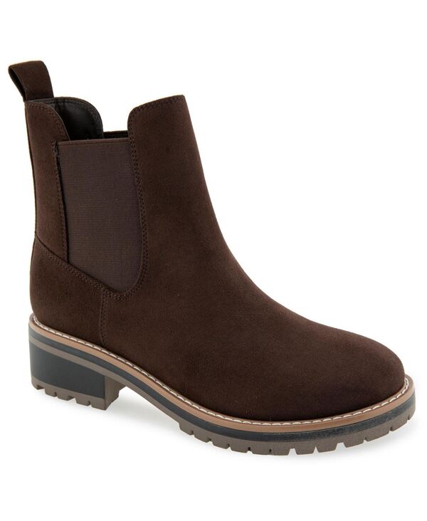 ケンジー レディース シューズ ブーツ・レインブーツ チェルシーブーツ チェルシー Kensie Women's Khai Chelsea Boot Brown microfiber ブラウン｜ReVida 店