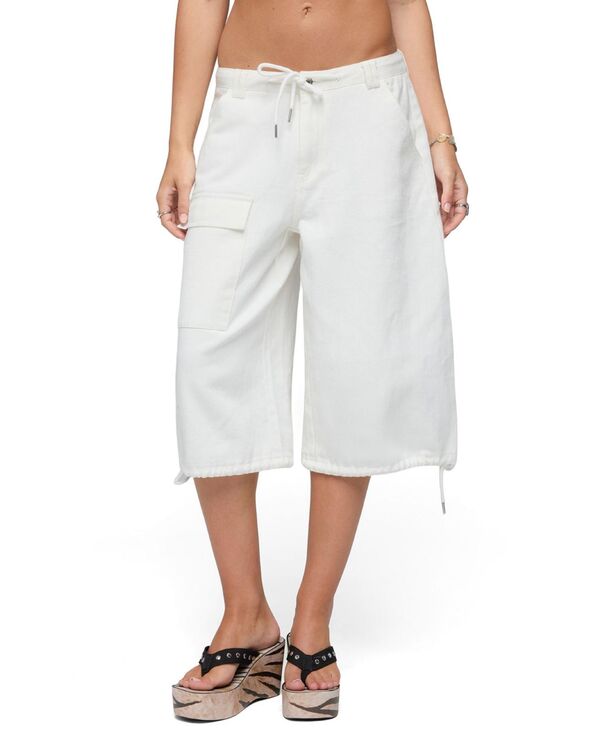 アディクテッド レディース ボトムス ハーフパンツ・ショーツ ショートパンツ Edikted Women's Cargo Bermuda Shorts White ホワイト｜ReVida 店