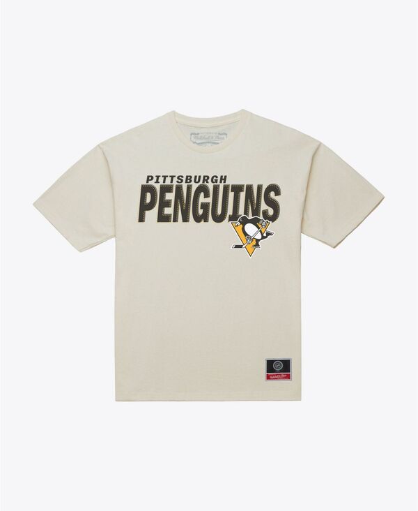 ミッチェル&ネス メンズ トップス Tシャツ プラスサイズ Mitchell & Ness Men's Cream Pittsburgh Penguins Core Plus T-Shirt Cream クリーム｜ReVida 店